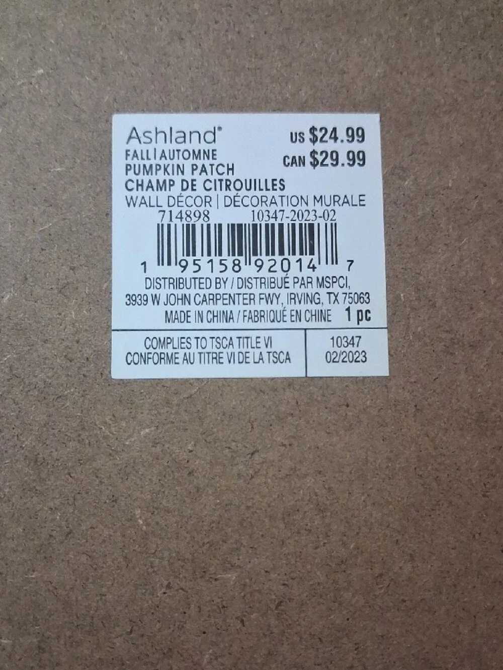 Ashland Happy Harvest Pumpkin Wall Sign - Blue, Orange, Cream, Brown